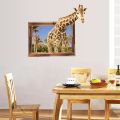 Cartoon 3D Vivid Wall Stickers For Kids Rooms Art Mural Poster Giraffe For Home Decor bedroom Wall Decals.