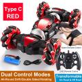 4WD 2.4GHz Remote Control Stunt Car Gesture Induction Twisting Off-Road Cars Vehicle 360 Degree Flip Double Sided Rotating Drift RC Toys With Light & Music - car toy.