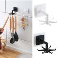 Ashkaa Fashion 360 Degrees Rotatable Kitchen Hooks, 30 Hooks, Wall Mount, Modern, Minimalist, ABS Plastic, Drywall, Plaster, Wood, Concrete, Tile, Kitchen Storage Hook.