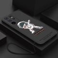 Samsung Galaxy S24 Ultra S24+ Plus S24Ultra Astronaut NASA Liquid Silicon Case All-Inclusive Lens Soft Shockproof Phone Casing with Strap. 