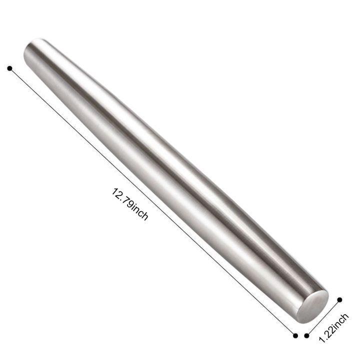 13%20Inch%20Rolling%20Pins%20Smooth%20Stainless%20Steel%20Tapered%20Design%20Rolling%20Pins%20-%20Image%202