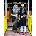 Stylish Matching Couple Dress - Saree & Panjabi Combo Set - Elegant Panjabi for Men - Ideal for All Occasions. 
