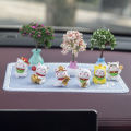 New Car Mini Tree Decorations Center Console Car Mounted Green Plant Accessories Simulated Flower Decoration Cute Gift For Girls.