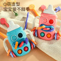 Infant toddler bottle pull-up toy for early education, stretchable grip training, fun finger pumping and soothing toys. 