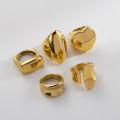 Chunky Rings Set Irregular Shape Gold Plated Rings 18K PVD Stainless Steel Ring For Women. 