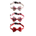 Amingge New Pet Collar Valentine's Day Love Series Bowknot Ribbon Cat Collar with Heart-Shaped Accessories. 