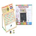Education Board Double Sided Wooden Multi Purpose Magnetic White & Black Board For Kids. 