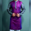 Stylish Menz Comfortable Purple Contrast Ash Panjabi. 