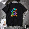 Cute Teddy Bear Print Shirt Short Sleeve O Neck Loose Tshirt Women Summer T shirt Men and Women Streetwear Cartoon Fashion Tee.
