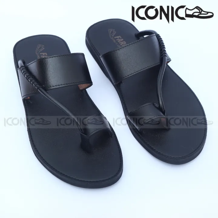 Iconic%20Shoes%20MenS%20Black%20Leather%20Sandal%20-%20Image%203