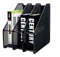 3 Compartment Vertical Sorter File Rack Desk Organiser Book Organizer Document Holder Metal Tray For Office & Home Black). 