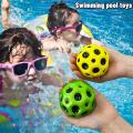 1pc Hole Soft Bouncy Ball Toy Anti-fall Moon Anti-stress Shape Porous Bouncy Ball Kids Indoor Outdoor Toy Ergonomic Design.