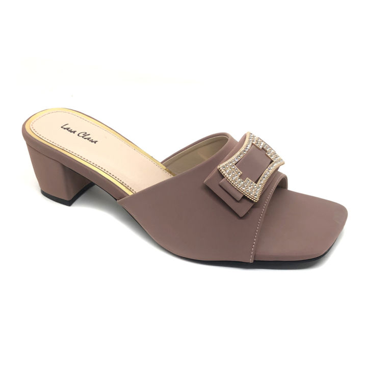 Bay Ladies Open Heel PU Brown Shoes