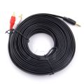 15m/10m RCA Cable 3.5mm Jack to 2 RCA Aux Cable 3.5 mm to 2RCA Adapter Splitter Audio Cable for TV Box Home Theater Speaker Wire.