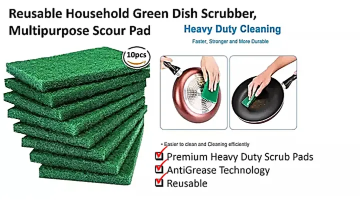 Scouring%20Pad%20-%20Premium%20Heavy%20Duty%20Scrub%20Pads%20with%20AntiGrease%20Technology,%20Reusable%20Household%20Green%20Dish%20Scrubber,%20Multipurpose%20Scour%20pad%20-%20for%20Kitchen%20Scrubber%20&%20Metal%20Grills-%2010%20PCS%20Bundle%20-%20Image%204