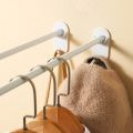 1Pair Multifunctional Curtain Rod Bracket Wall Hanging Hooks Punch-free Telescopic Bar Fixed Adhesive Holders Clothes Crossbar Home Accessories. 