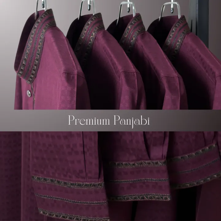 Long%20Panjabi%20Kurta%20for%20Men%20All%20Season%20Premium%20Jacquard%20Cotton%20Fabric%20Soft%20Hand%20Feel%20Semi%20Long%20Embroidery%20in%20Maroon%20Color%20-%20Image%204
