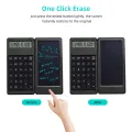 Foldable Calculator 6 Inch LCD Writing Tablet Digital Drawing Pad 12 Digits Display with Stylus Pen Erase Button Lock Function. 