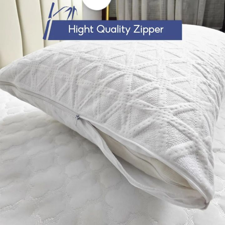 Bamboo%20Pillow%20Cover%20Waterproof%20Zipper%20Pillow%20Protector%2048x74cm%20Bedbug%20Proof%20Hotel%20Home%20Bed%20Pillowcases%20-%20Image%204