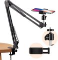 Overhead Video Stand Phone Holder Articulating Arm Phone Mount Table Top ChromLives Scissor Boom Arm Articulating Phone Stand Tablet Phone Holder for Streaming Phone Baking Crafting. 
