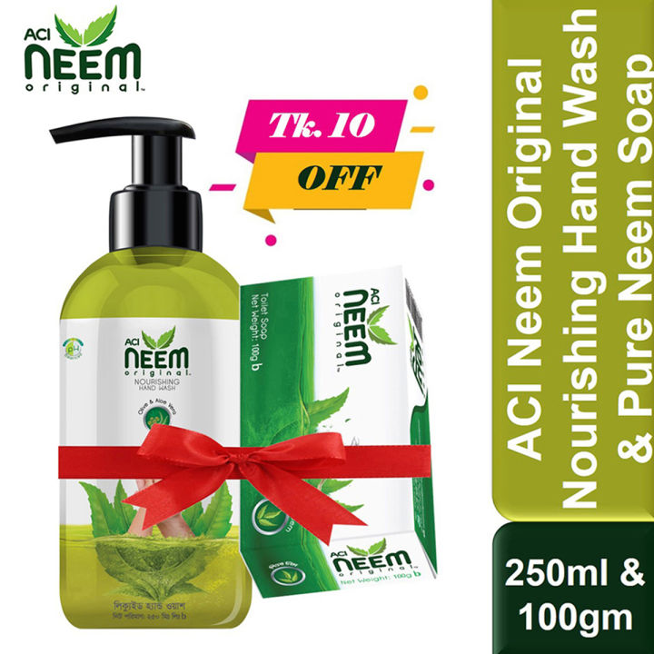 ACI Neem Original Nourishing Hand Wash 250 ml & ACI Neem Original Pure Neem Soap 100 gm (Tk 10 Off)