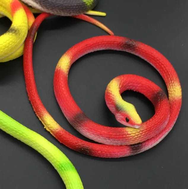 Simulated Snake Rubber Snake Funny Toy Round Headed Snake Soft Rubber Simulated Toy Snake Dress Up Props