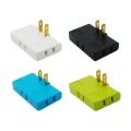 3 Way Wall Plug Extender Type A 110V~ 250V Flat Pins 1500W Portable 180 Degrees Rotatable Socket for Household Wall Travel. 