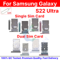 For Samsung Galaxy S22 Ultra Dual & Singel Sim Slot Card Tray Holder with Sim Ejector Pin Replacement Parts.