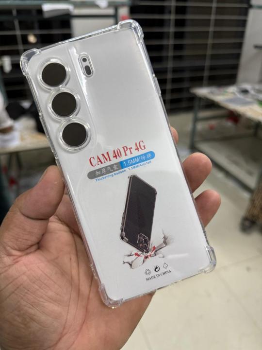 For Tecno Camon 40 Pro Silicone Airbag cover Shockproof Transparent Protective Clear Back Cover TPU Case