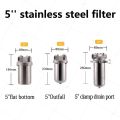 5inch Prefilter 304 Stainless steel hot water filter housing DN15 DN20 DN25 for high temperature high flow water filter housing. 