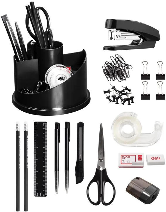 Rotating%20Office%20Supplies%20Organizer%20Set,%20Desk%20Organizer%20Caddy%20Gift%20Set%20Come%20with%20Tape%20Dispenser,%20Pens,%20Stapler,%20Binder%20Clips,%20Sharpener,%20Scissor,%20Eraser,%20Black%20-%20Image%202
