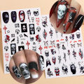 3D Halloween Nail Art Stickers Horror Ghost Skull Evil Eye Anime Decals Bloody Rose Sticker for Nail Manicure Decoration LEBF956. 