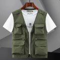 6XL Summer New Outdoor Vest Men Utility Tactical Multi-pocket Vest Techwear Outdoor Hiking Fishing Photography Safari Cargo Vest. 