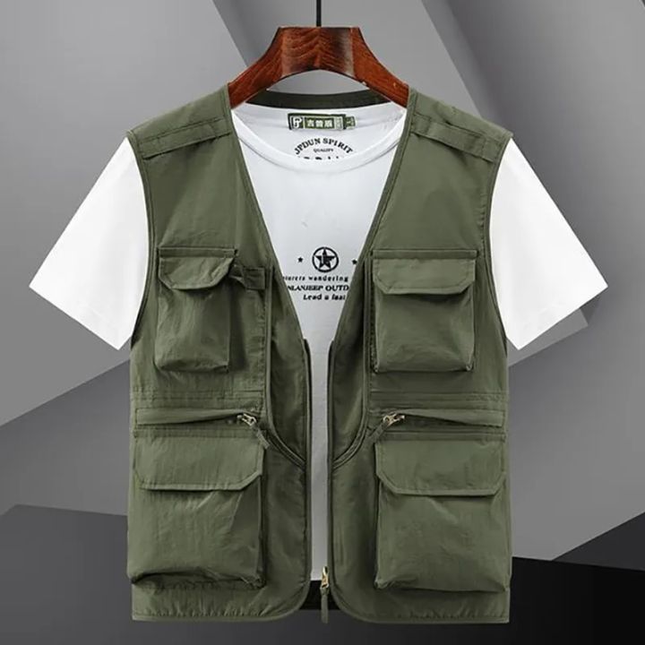 6XL%20Summer%20New%20Outdoor%20Vest%20Men%20Utility%20Tactical%20Multi-pocket%20Vest%20Techwear%20Outdoor%20Hiking%20Fishing%20Photography%20Safari%20Cargo%20Vest%20-%20Image%202