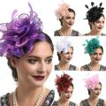 Fashion Feather Mesh Fascinator Hat Hair Clip Women Cocktail Wedding Party Bridal Hat Fascinator Ladies Dress Hair Headband. 
