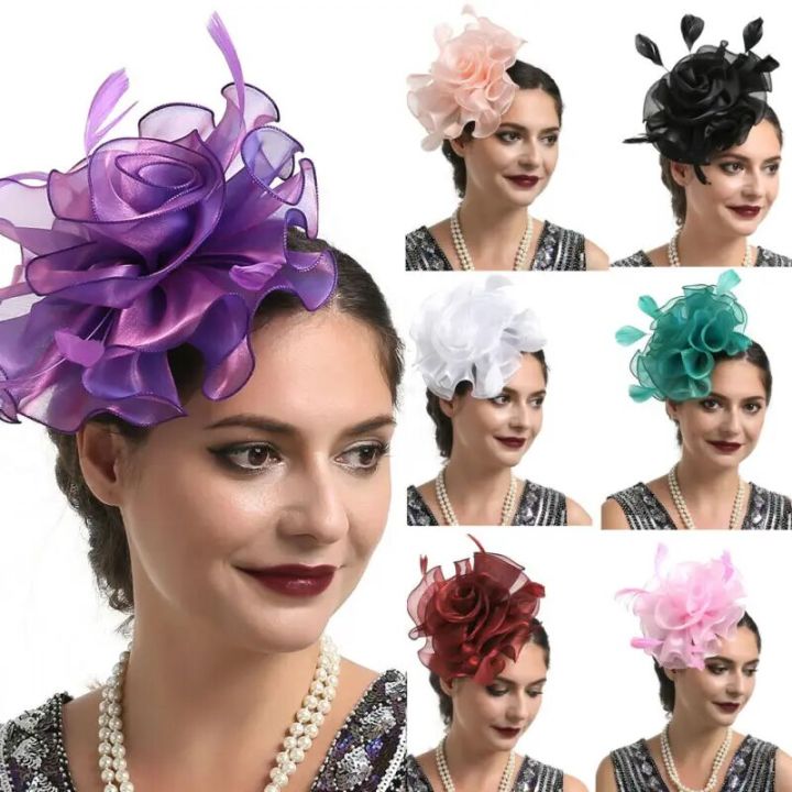 Fashion%20Feather%20Mesh%20Fascinator%20Hat%20Hair%20Clip%20Women%20Cocktail%20Wedding%20Party%20Bridal%20Hat%20Fascinator%20Ladies%20Dress%20Hair%20Headband%20-%20Image%202