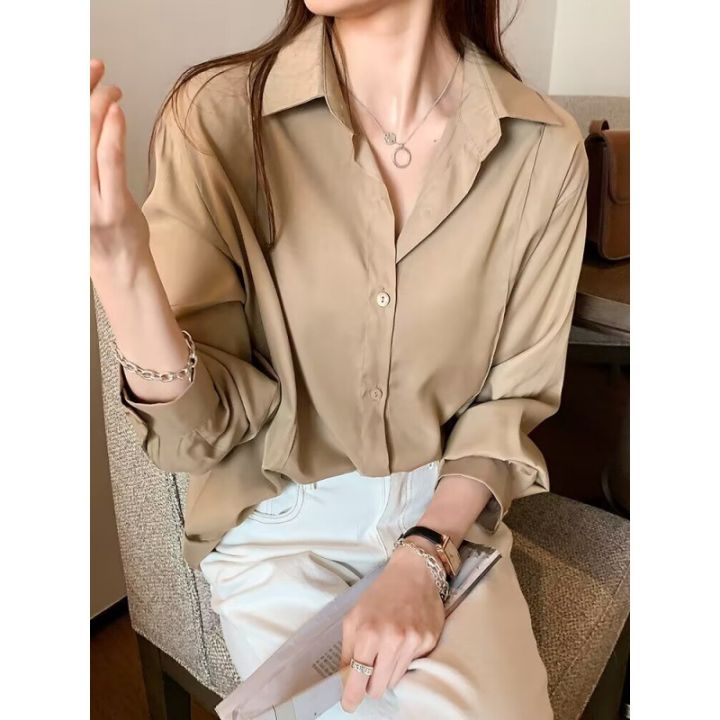 White%20Shirt%20for%20Women%20Spring%20Summer%20New%20Versatile%20Design%20Sense%20Niche%20Top%20Young%20Long%20Sleeve%20Base%20Bandage%20Dress%20Shirt%20Coat%20-%20Image%202