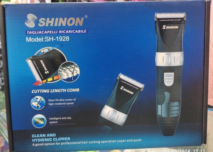 SHINON%20SH-1928%20Professional%20Rechargeable%20Hair%20Clipper%20&%20Beard%20Trimmer-Black%20&%20Blue%20-%20Image%203