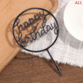 1Pc Acrylic Hand writing Happy Birthday Cake Topper Dessert Party Decor Gift. 