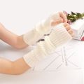 Long Fingerless Gloves Women‘s Mitten Winter Arm Warmer Knitted Arm Sleeve Fine Casual Soft Girls Goth Clothes Punk Gothic Glove. 