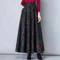 Office Skirt Thick Elegant Skirt Warm Versatile Fashion High Waist A-Line Maxi Winter Long Skirt.