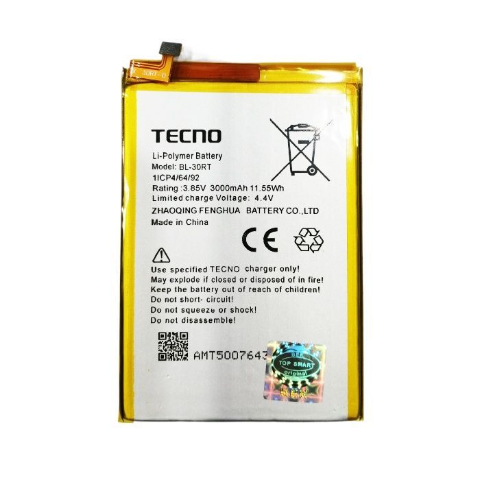 Tecno W5 Model-BL-30RT Mobile Battery 3000mah