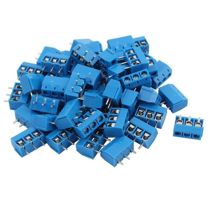 5Pcs-%203Pin%20BLUE%20Color%20KF301-3P%203%20Pin%20Plug-In%20PCB%20Mount%20Straight%20Screws%20Terminal%20Block%20Connector%205.08mm%20Pitch%20Socket%20Strips%20For%20Electronics%20Cables%20Connectors%20Terminals%C2%A0%20-%20Image%206