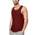 Retro Plaid Print Tank Top Men Black White Checkered Tops Daily Custom Gym Muscle Oversize Sleeveless Shirts.