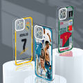 Jizetin for Infinix Note 10 Back Cover Crystal Transparent Ronaldo Star Soft Full Camera Cover Protection Phone Cases. 