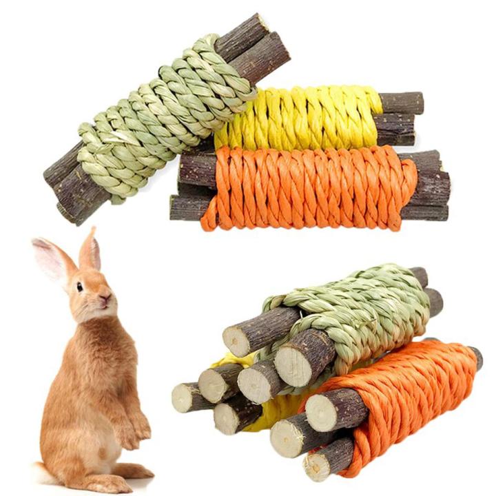 Rabbit Chew Toy Organic Natural Apple Wood Grass Pet Bunny Rabbit Toys For  Chinchilla Guinea Pigs Hamster Utensils Accessories