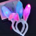 LED Headband Luminous Headdress Bunny Ears Headband Rabbit Headwear for Cosplay Girls Wedding Glow Party Hair Accessories.