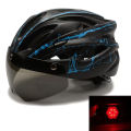 Factory wholesale bicycle helmet integrated magnetic goggles riding helmet mountain bike riding helmet tail light. 