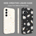 A55 Elegant Daisy Silicone Phone Case For Samsung A55 A54 A35 A34 A24 A15 A14 A05S A04S M14 Thin shatterproof Back Cover.