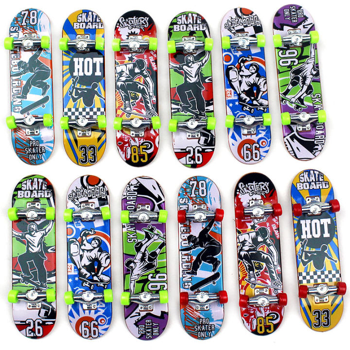 Professional pattern Printing Alloy Stand FingerBoard Skateboard Mini Finger Boards Skate Truck Finger Skateboard For Kid Toy